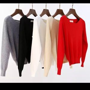 Pinup boat neck long sleeved thin sweater